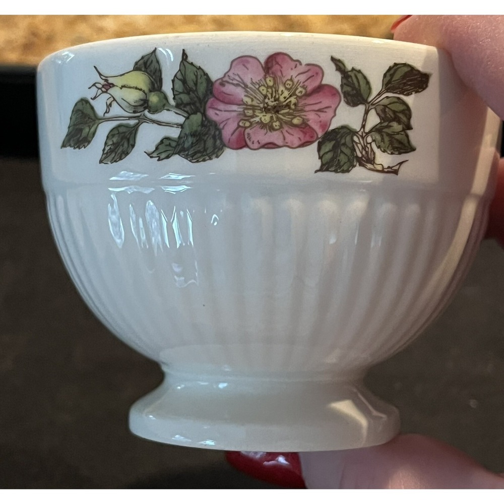 RARE Wedgewood Of Etruria & Barlaston Briar Rose Open‎ Sugar Creamer & 4 Cups - Picture 7 of 8